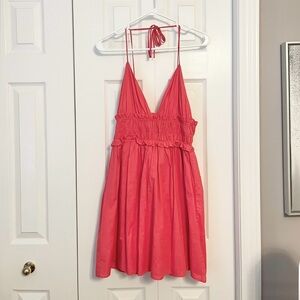 Zara Pink Halter V-Neck Summer Sun Dress